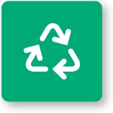 символ переробки відходів на зеленому тлі