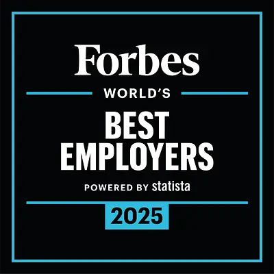 Логотип нагороди Forbes World’s Best Employers.