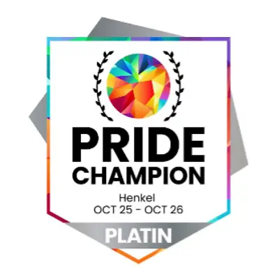 Відзнака Pride Champion Platin 2025–2026, що підтверджує відданість Henkel принципам рівності та інклюзивності.