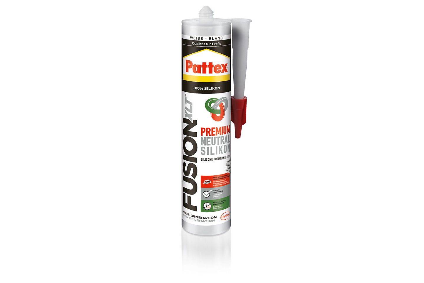 

Pattex FUSIONXLT, the innovative oxime-free technology from Henkel, offers high user safety combined with optimum adhesion on virtually all substrates.